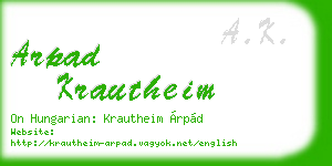 arpad krautheim business card