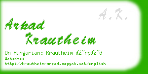 arpad krautheim business card